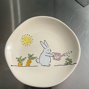 Cute Porcelain Easter Plate with Bunny